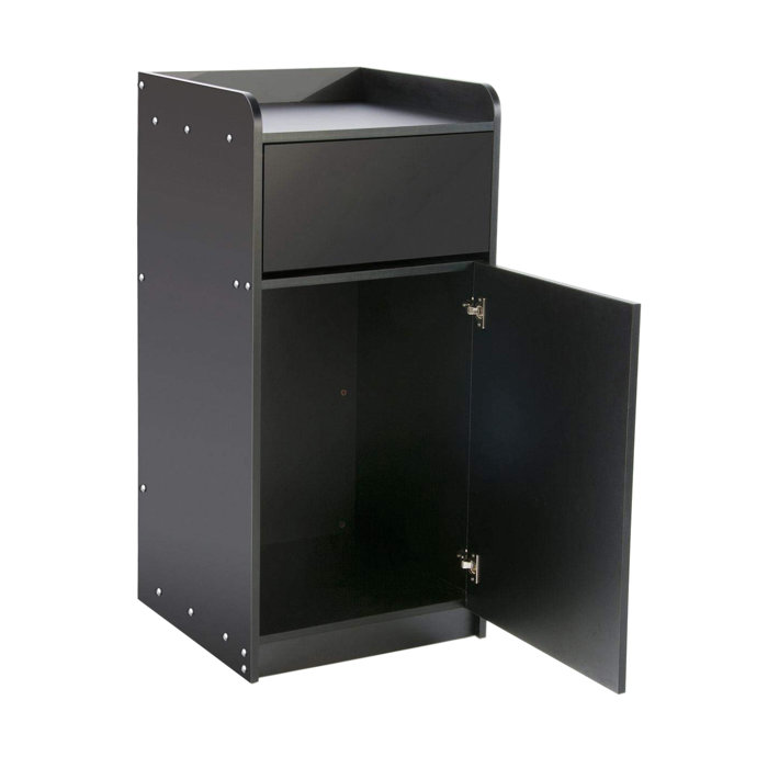 FixtureDisplays Black Restaurant Fast Food Trash Bin Receptacle with